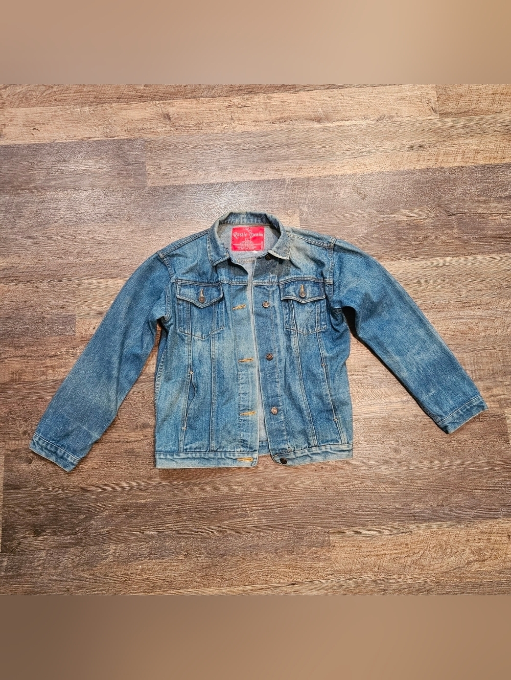Rustic Denim Button Jacket Women Size Large